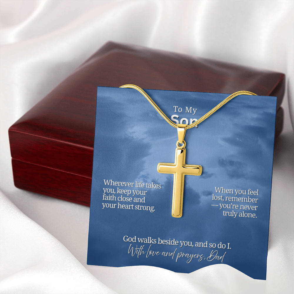 To My Son from Dad | “Faith & Guidance” | Blessed Cross Necklace