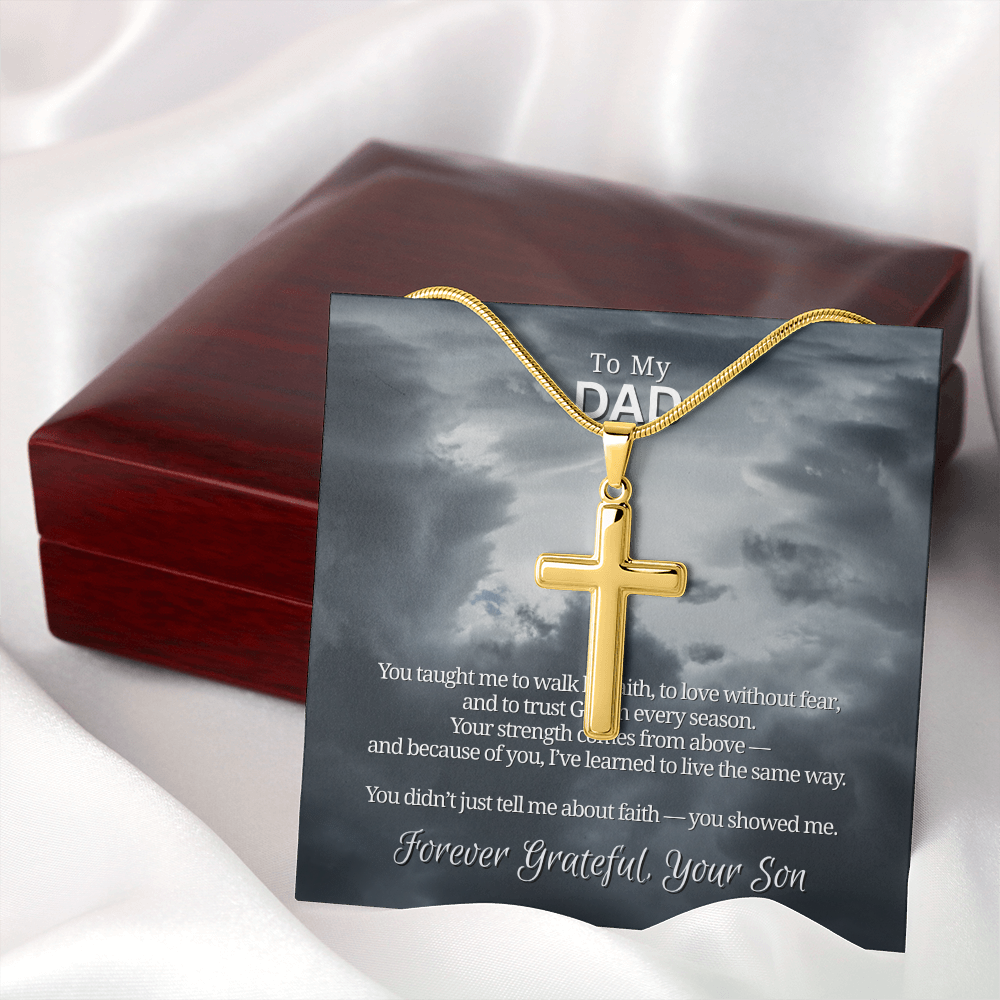 To My Dad From Son | "Faith Made Us Strong" | Guardian Cross Necklace