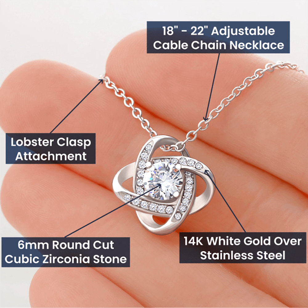 To My Daughter Gift | "Never Forget That I Love You" | Love Knot Necklace