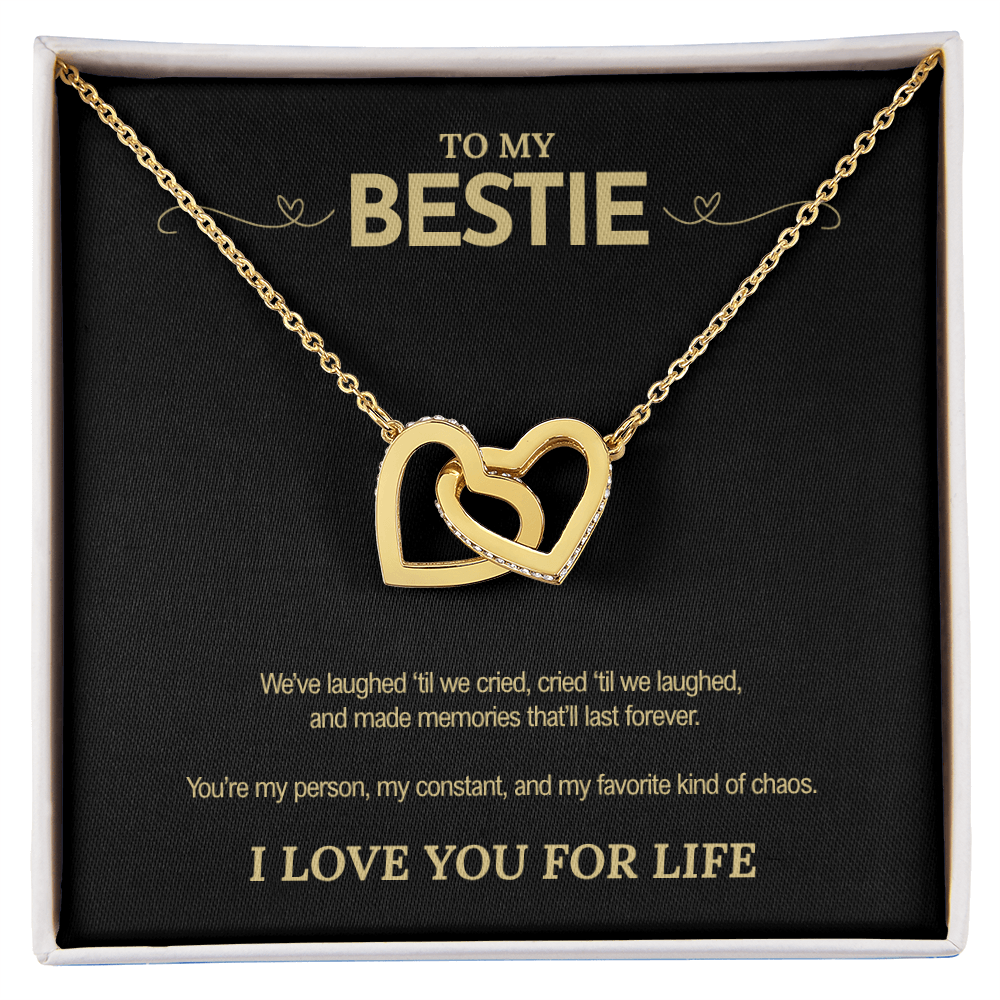 To My Bestie | “You're My Favorite Kind of Chaos” | Hearts Necklace