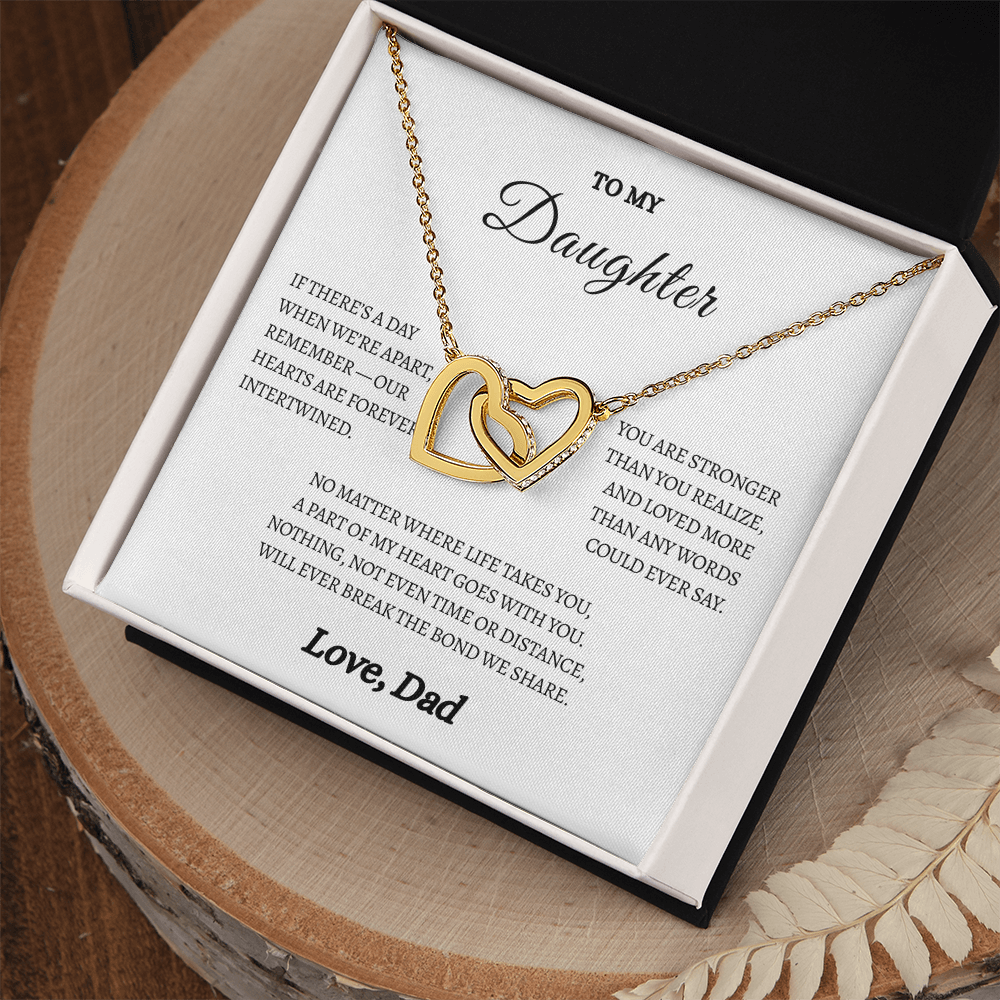 To My Daughter from Dad | “Always Connected” | Intertwined Hearts Necklace