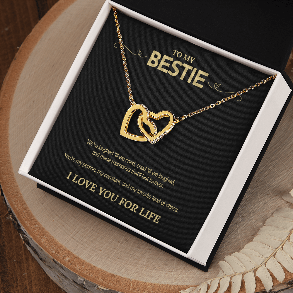 To My Bestie | “You're My Favorite Kind of Chaos” | Hearts Necklace