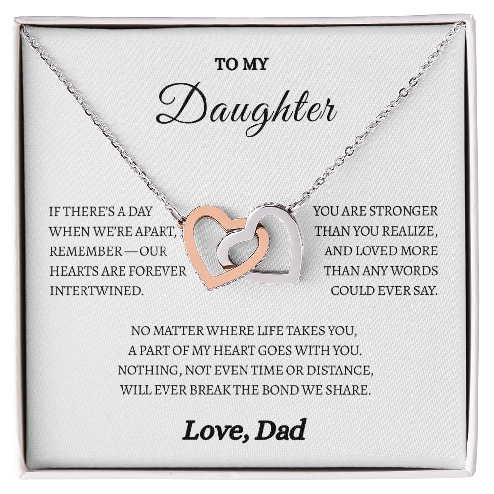 To My Daughter from Dad | “Always Connected” | Intertwined Hearts Necklace