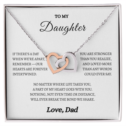 To My Daughter from Dad | “Always Connected” | Intertwined Hearts Necklace