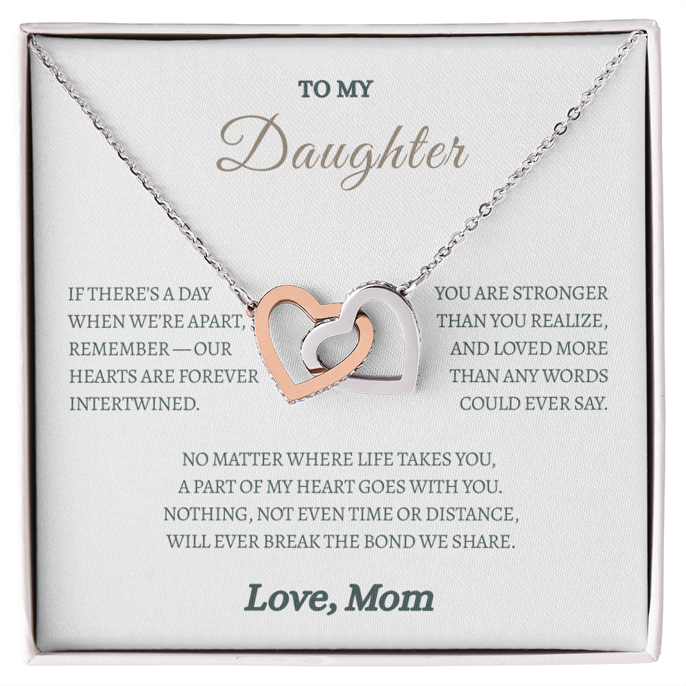 To My Daughter from Mom | “Always Connected” | Intertwined Hearts Necklace
