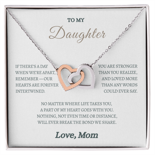 To My Daughter from Mom | “Always Connected” | Intertwined Hearts Necklace
