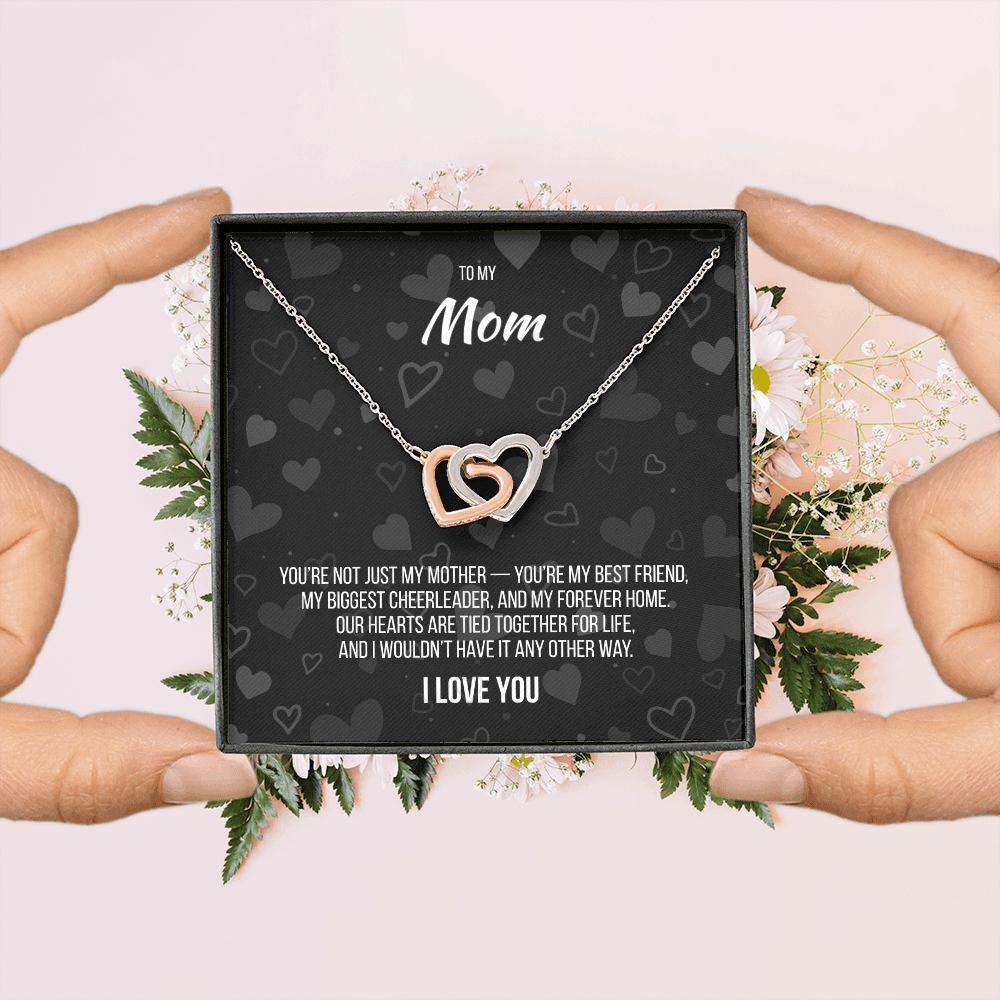 To My Mom From Daughter | "A Bond Like No Other" | Forever Linked Hearts Necklace