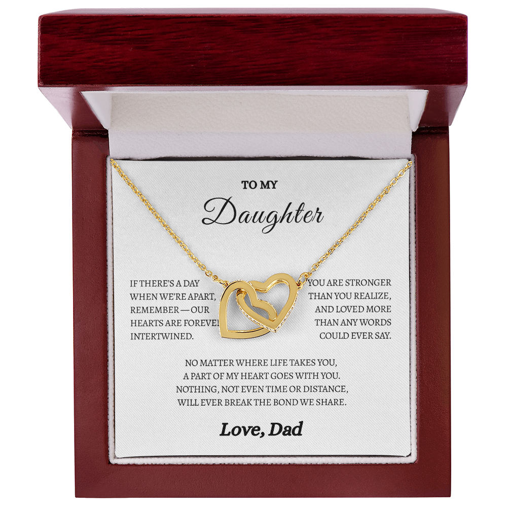 To My Daughter from Dad | “Always Connected” | Intertwined Hearts Necklace