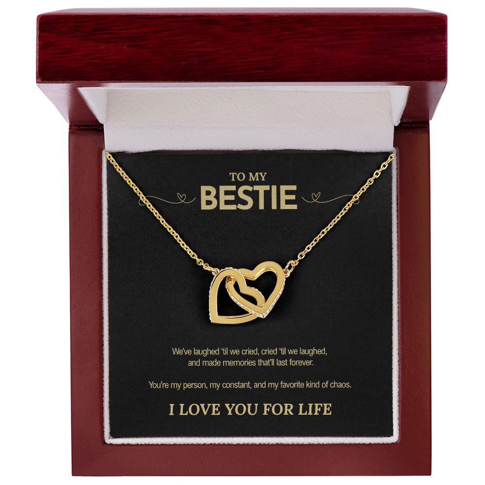 To My Bestie | “You're My Favorite Kind of Chaos” | Hearts Necklace
