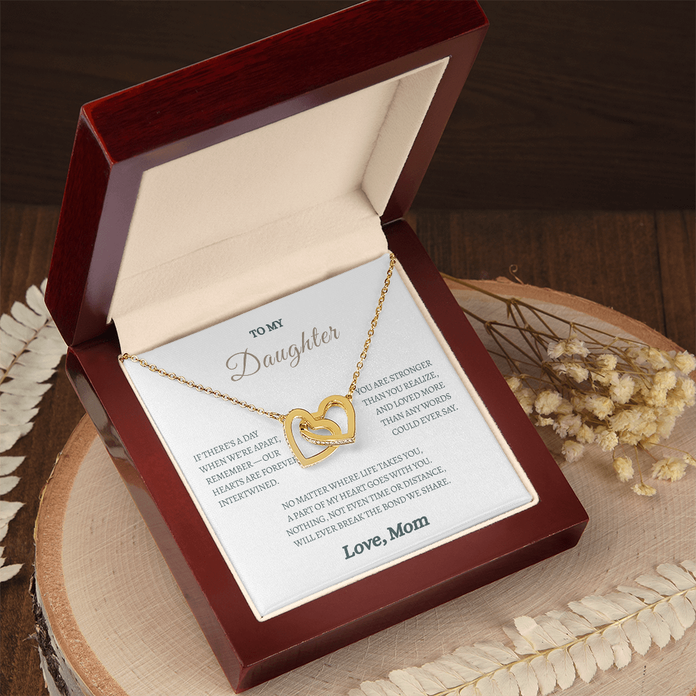 To My Daughter from Mom | “Always Connected” | Intertwined Hearts Necklace