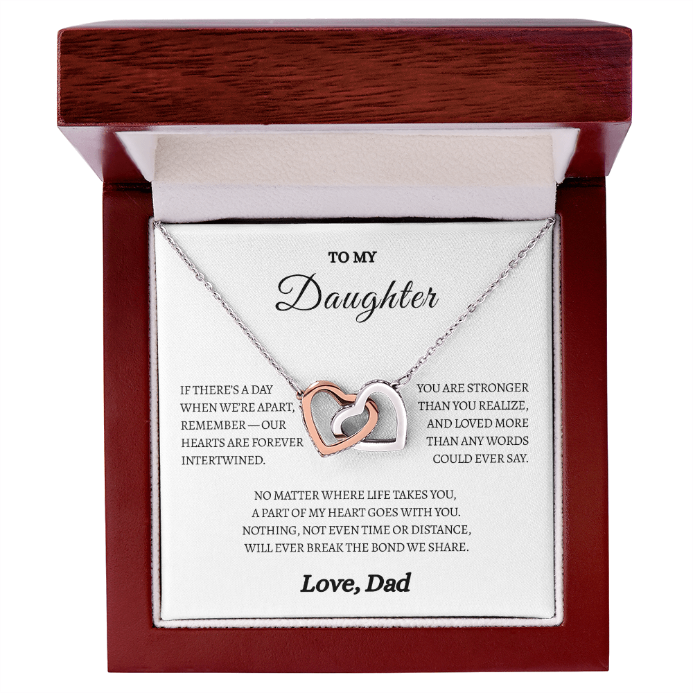 To My Daughter from Dad | “Always Connected” | Intertwined Hearts Necklace