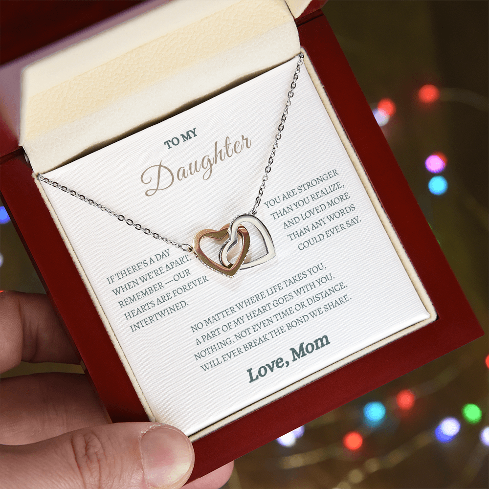 To My Daughter from Mom | “Always Connected” | Intertwined Hearts Necklace