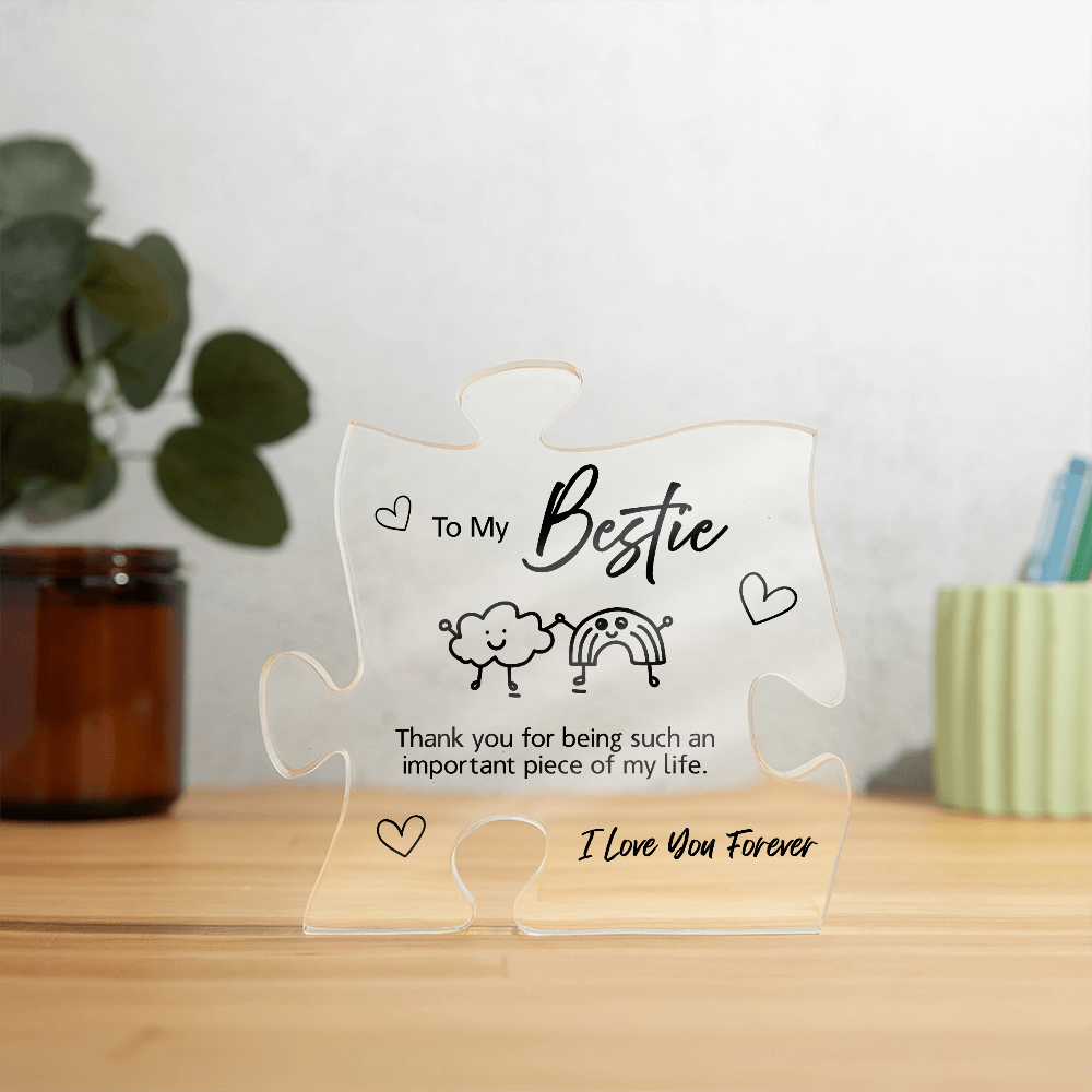 To My Bestie | "Cloud & Rainbow" Friendship Acrylic Plaque | Cute Best Friend Gift
