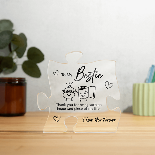 To My Bestie | Funny "Poop & Toilet Paper" Friendship | Acrylic Plaque