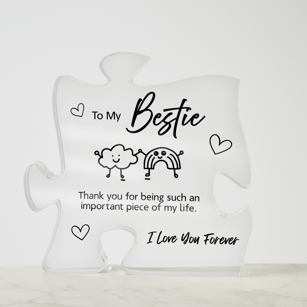 To My Bestie | "Cloud & Rainbow" Friendship Acrylic Plaque | Cute Best Friend Gift