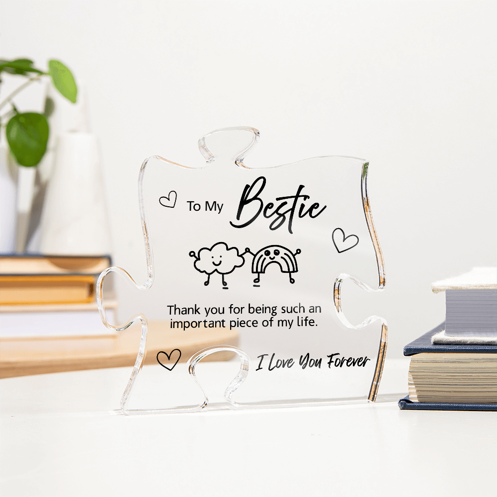 To My Bestie | "Cloud & Rainbow" Friendship Acrylic Plaque | Cute Best Friend Gift