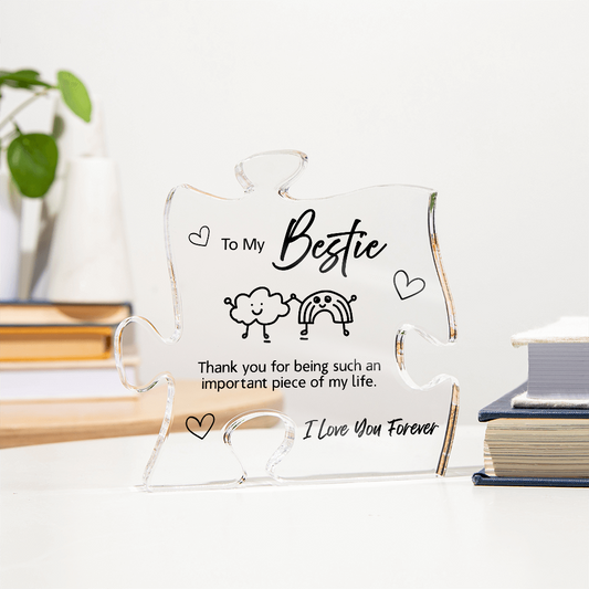 To My Bestie | "Cloud & Rainbow" Friendship Acrylic Plaque | Cute Best Friend Gift