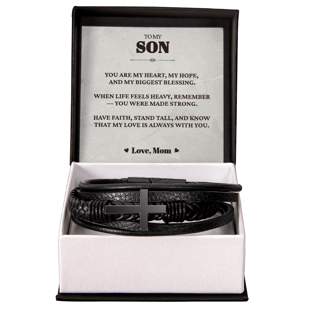 To My Son From Mom | "Pride & Protection" | The Guardian Cross Bracelet