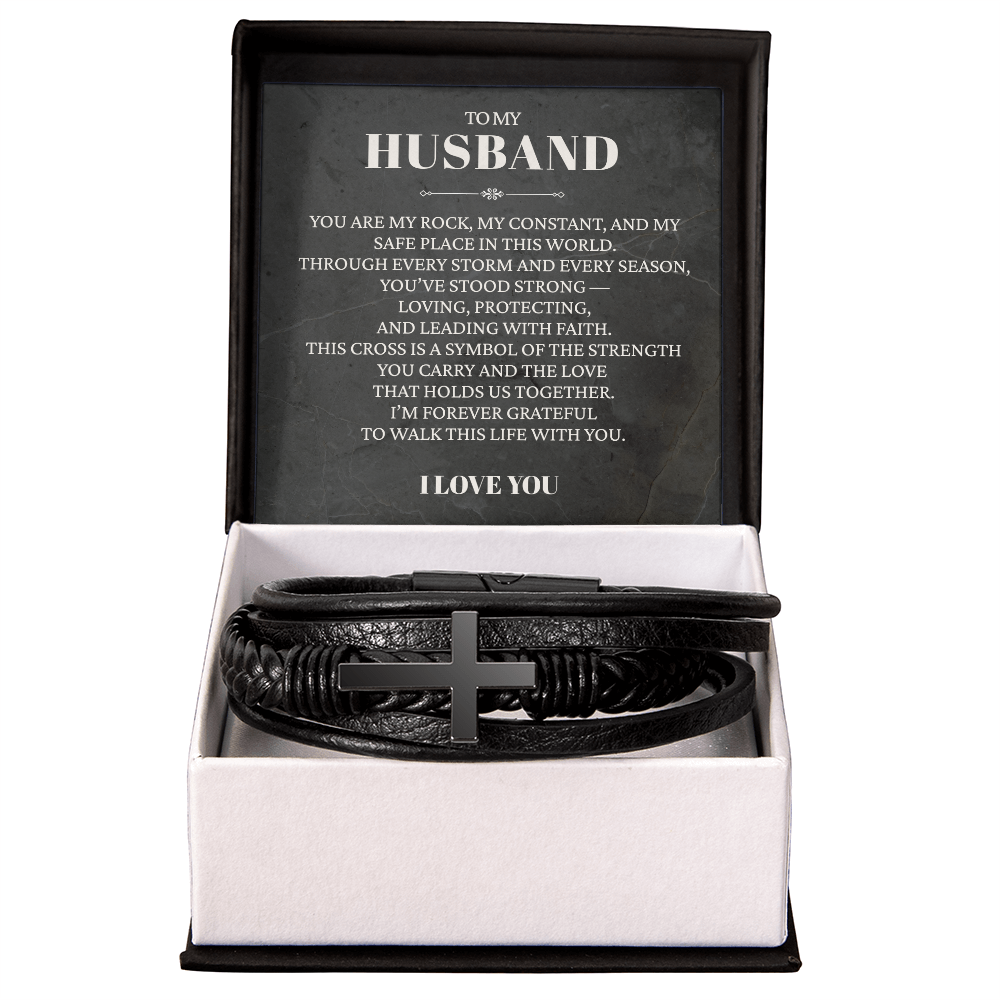 To My Husband | "Loyalty & Strength" | Guardian Cross Bracelet