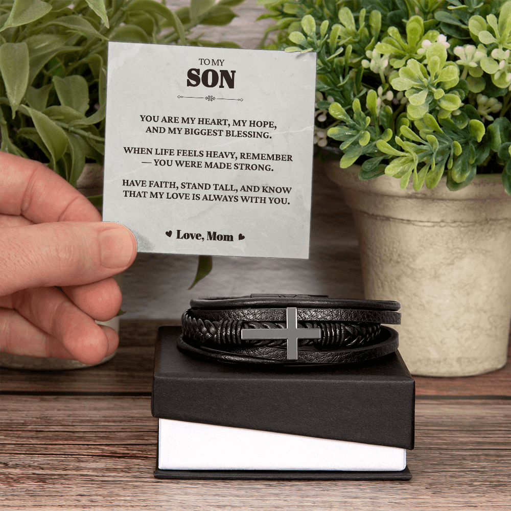 To My Son From Mom | "Pride & Protection" | The Guardian Cross Bracelet