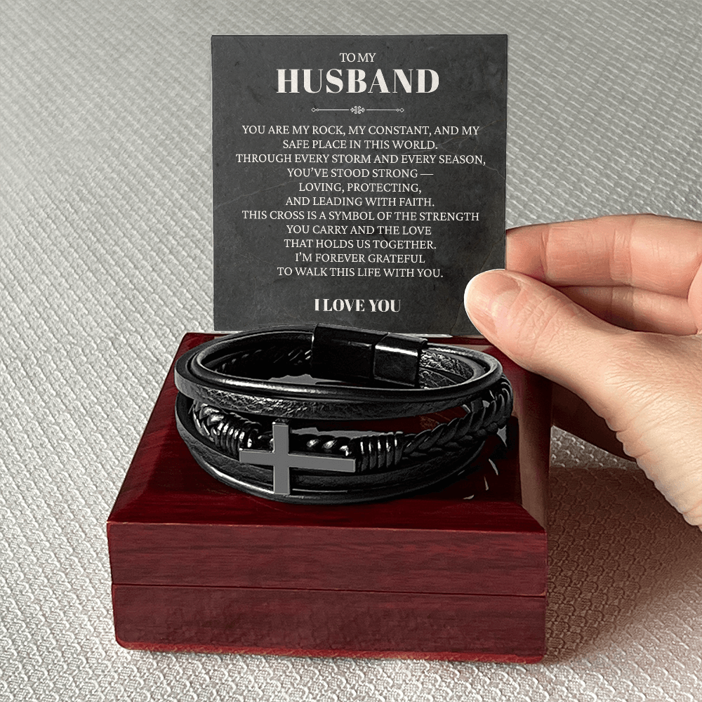 To My Husband | "Loyalty & Strength" | Guardian Cross Bracelet