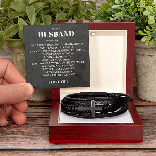 To My Husband | "Loyalty & Strength" | Guardian Cross Bracelet