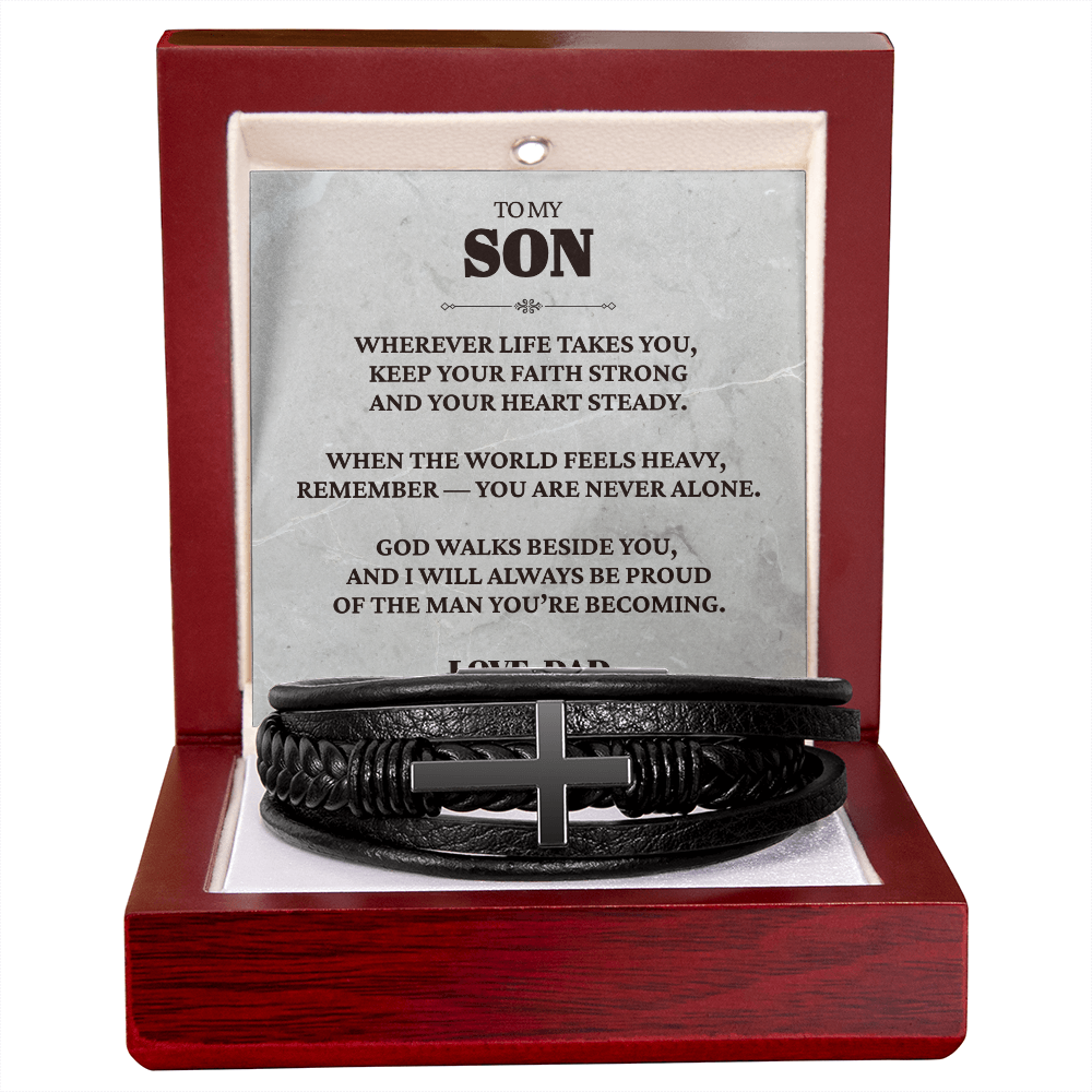 To My Son From Dad | "Faith & Strength" | The Guardian Cross Bracelet