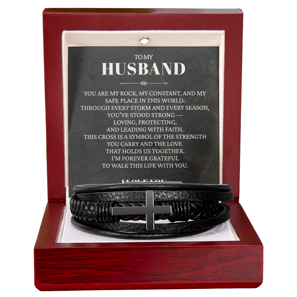 To My Husband | "Loyalty & Strength" | Guardian Cross Bracelet