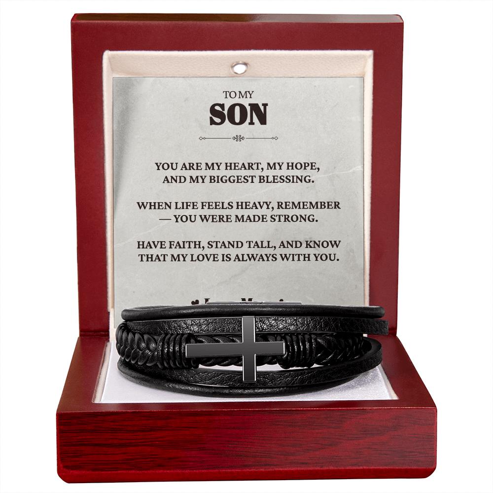 To My Son From Mom | "Pride & Protection" | The Guardian Cross Bracelet