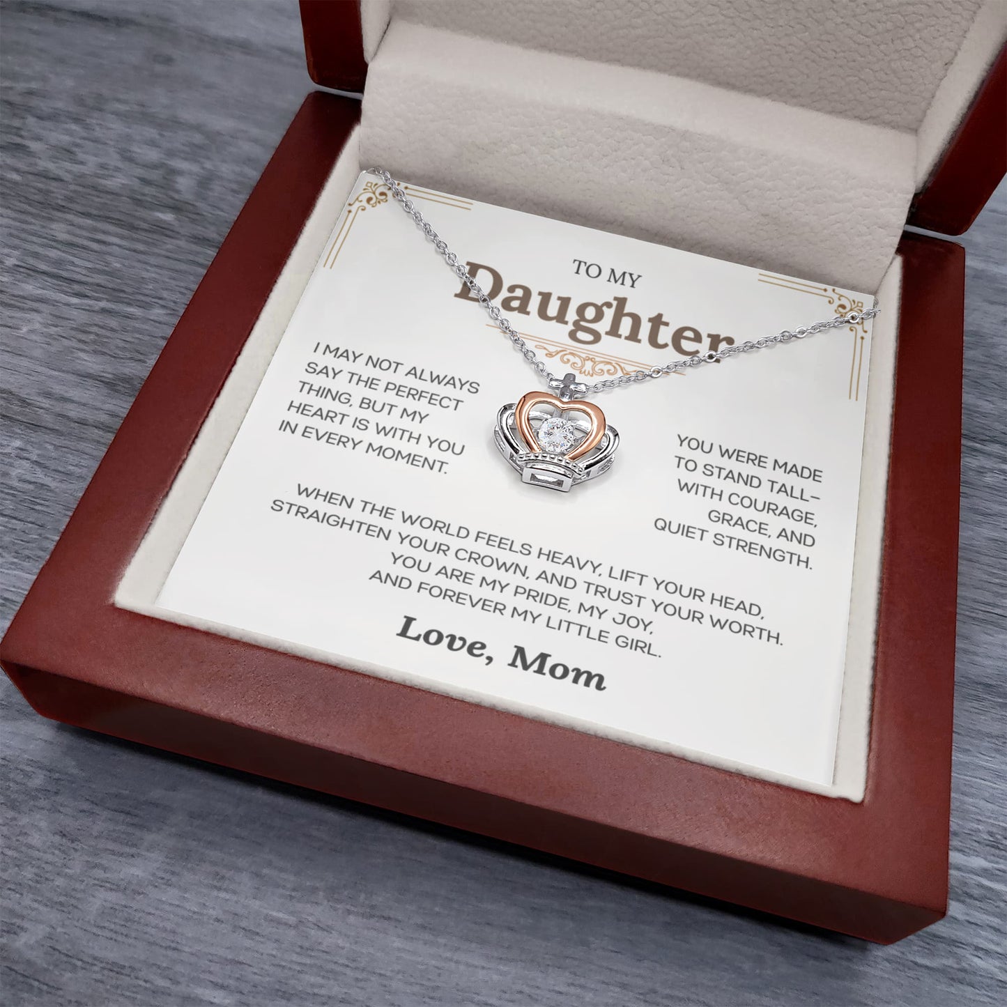 To My Daughter from Mom | "Grace & Strength" | Crowned in Love Necklace