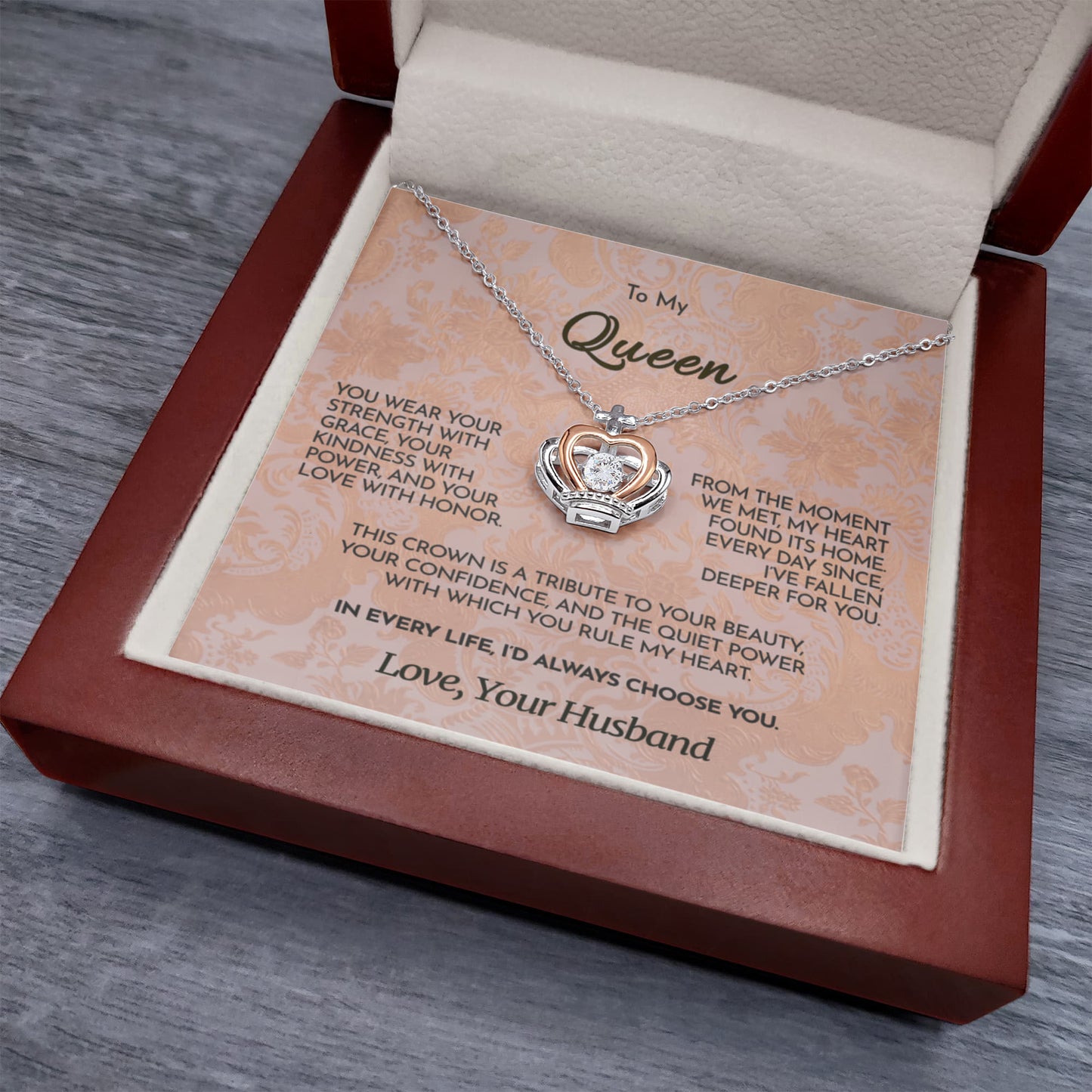 To My Queen | Strength & Grace | Crowned in Love Necklace