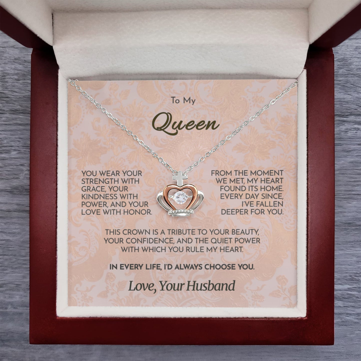 To My Queen | Strength & Grace | Crowned in Love Necklace