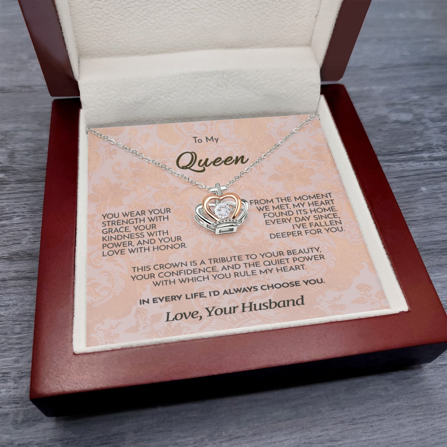 To My Queen | Strength & Grace | Crowned in Love Necklace