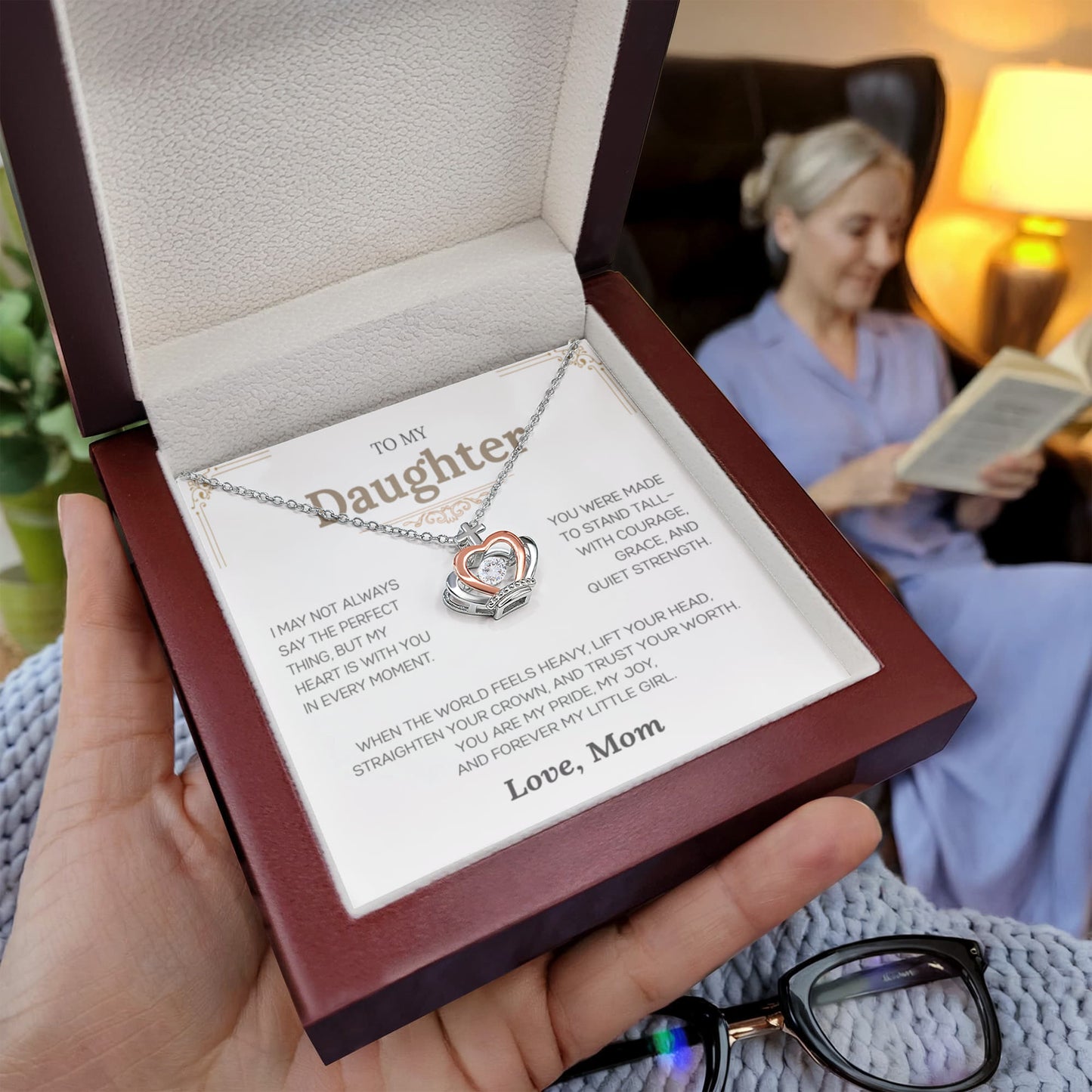 To My Daughter from Mom | "Grace & Strength" | Crowned in Love Necklace
