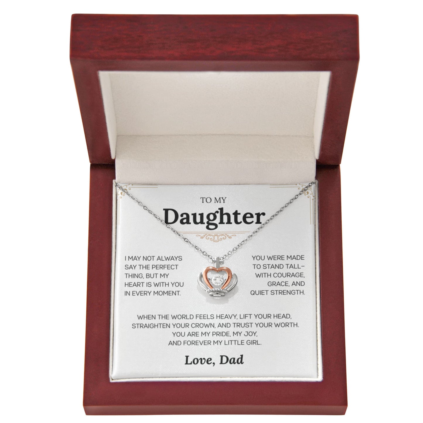 To My Daughter from Dad | "Grace & Strength" | Crowned in Love Necklace