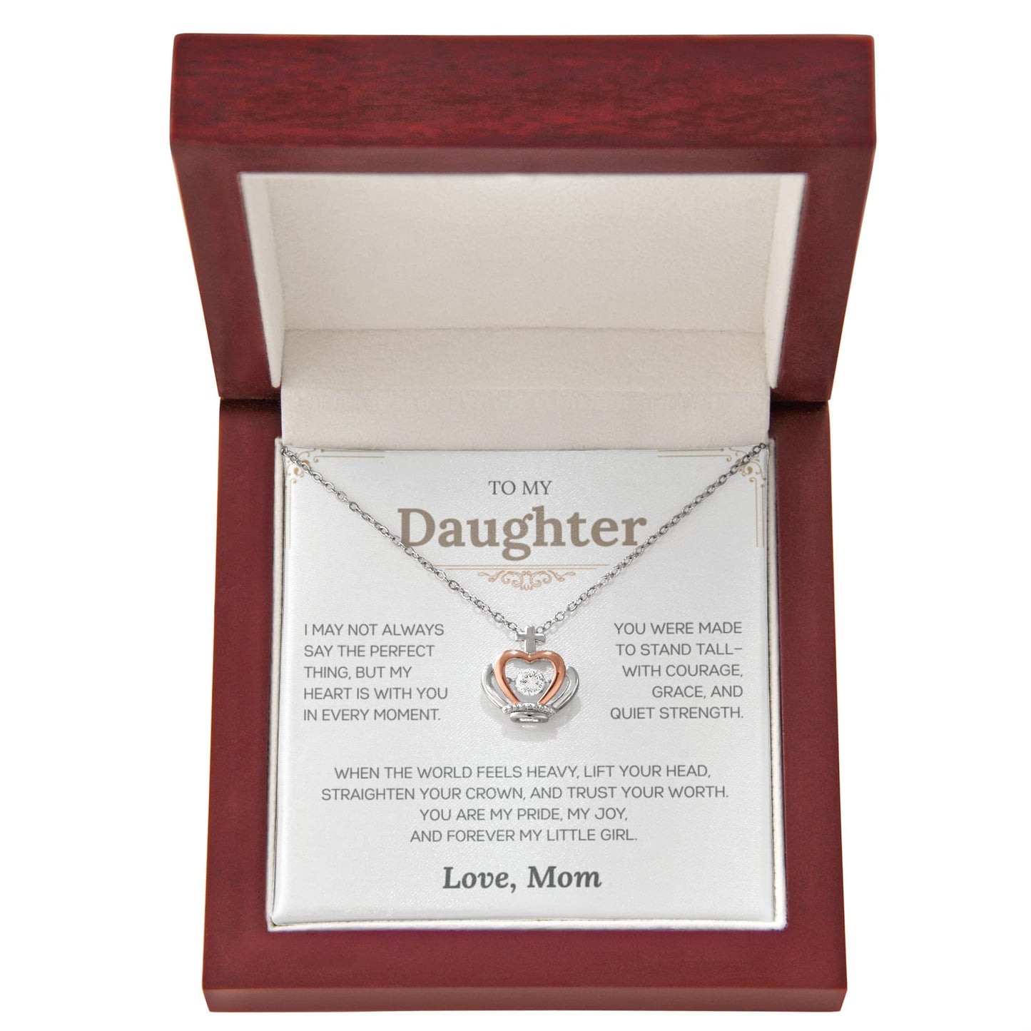 To My Daughter from Mom | "Grace & Strength" | Crowned in Love Necklace