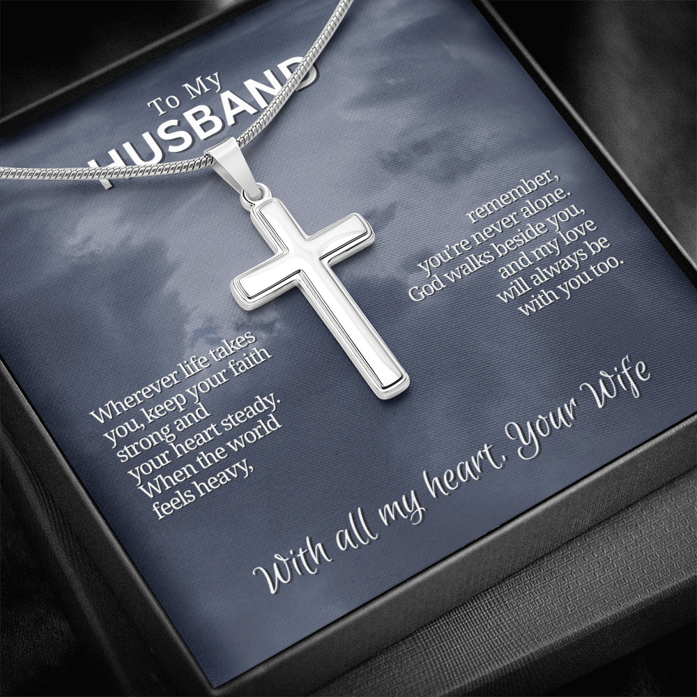 To My Husband | "Faithful Heart" | Blessed Cross Necklace