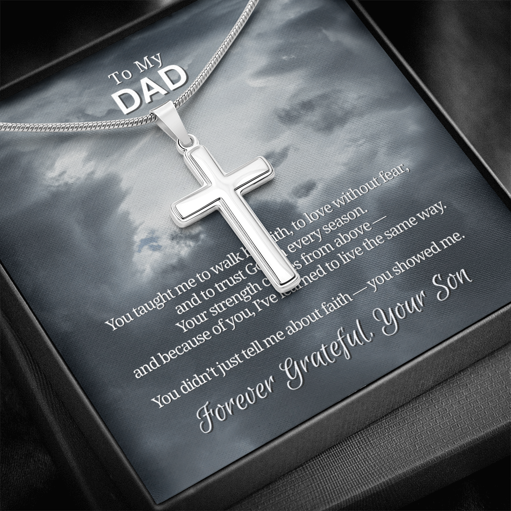 To My Dad From Son | "Faith Made Us Strong" | Guardian Cross Necklace
