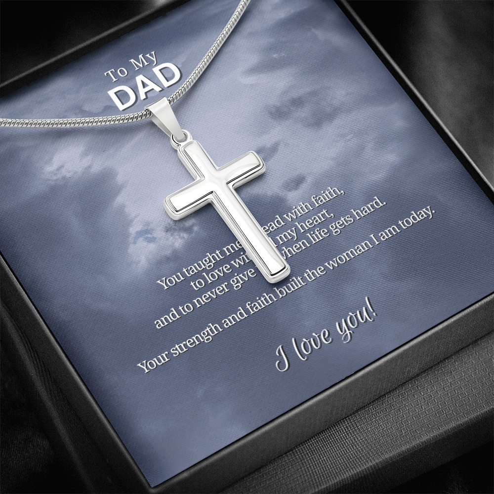 To My Dad From Daughter | "Faith & Love" | Guardian Cross Necklace