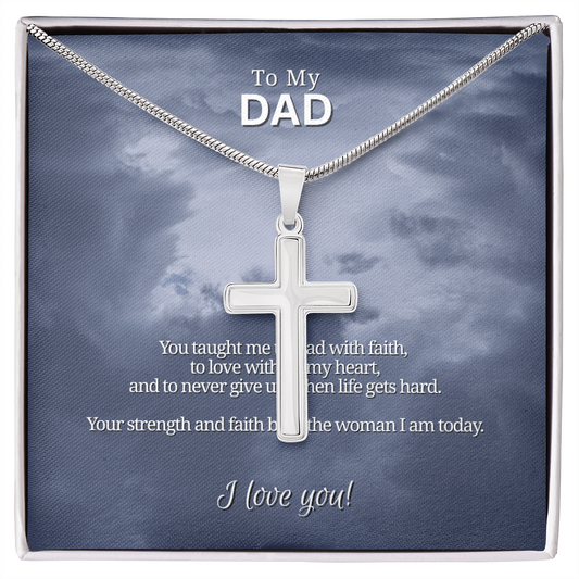 To My Dad From Daughter | "Faith & Love" | Guardian Cross Necklace