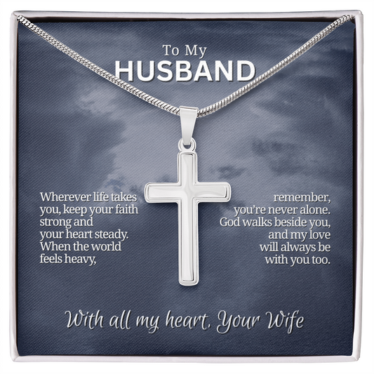 To My Husband | "Faithful Heart" | Blessed Cross Necklace