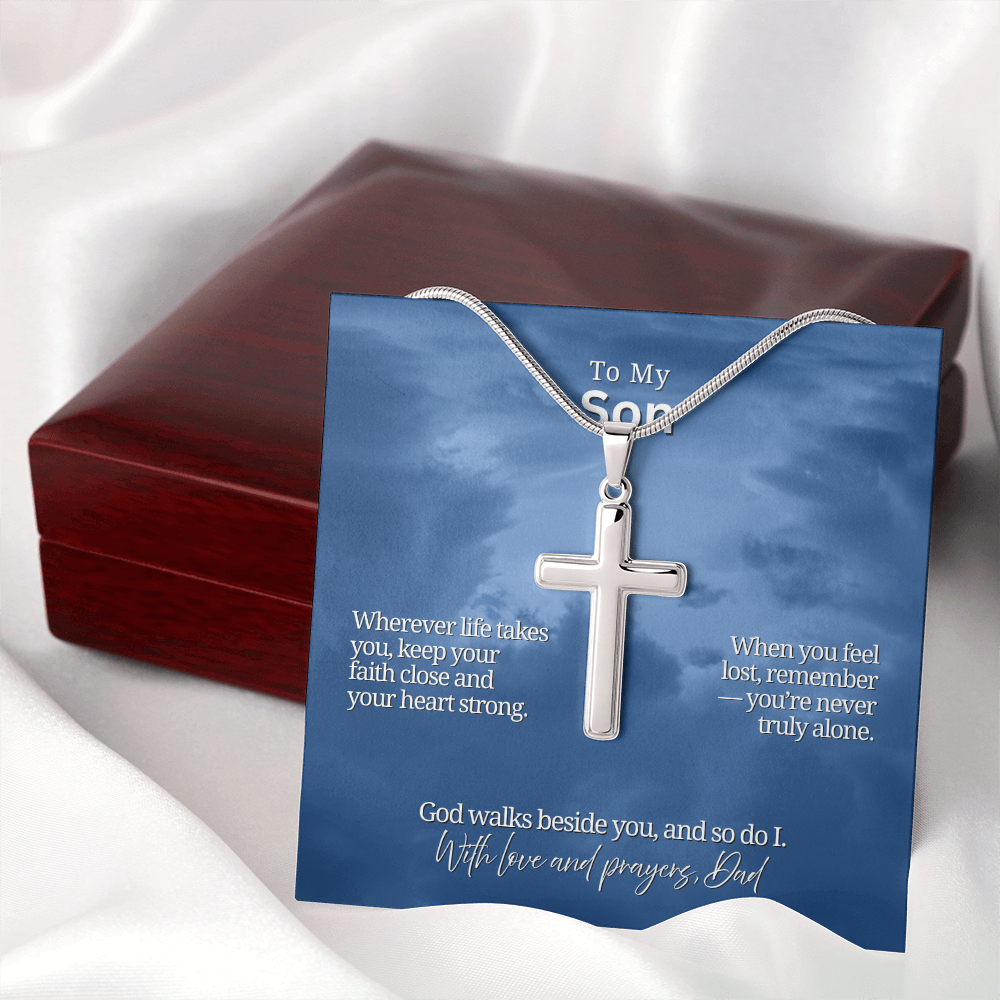 To My Son from Dad | “Faith & Guidance” | Blessed Cross Necklace