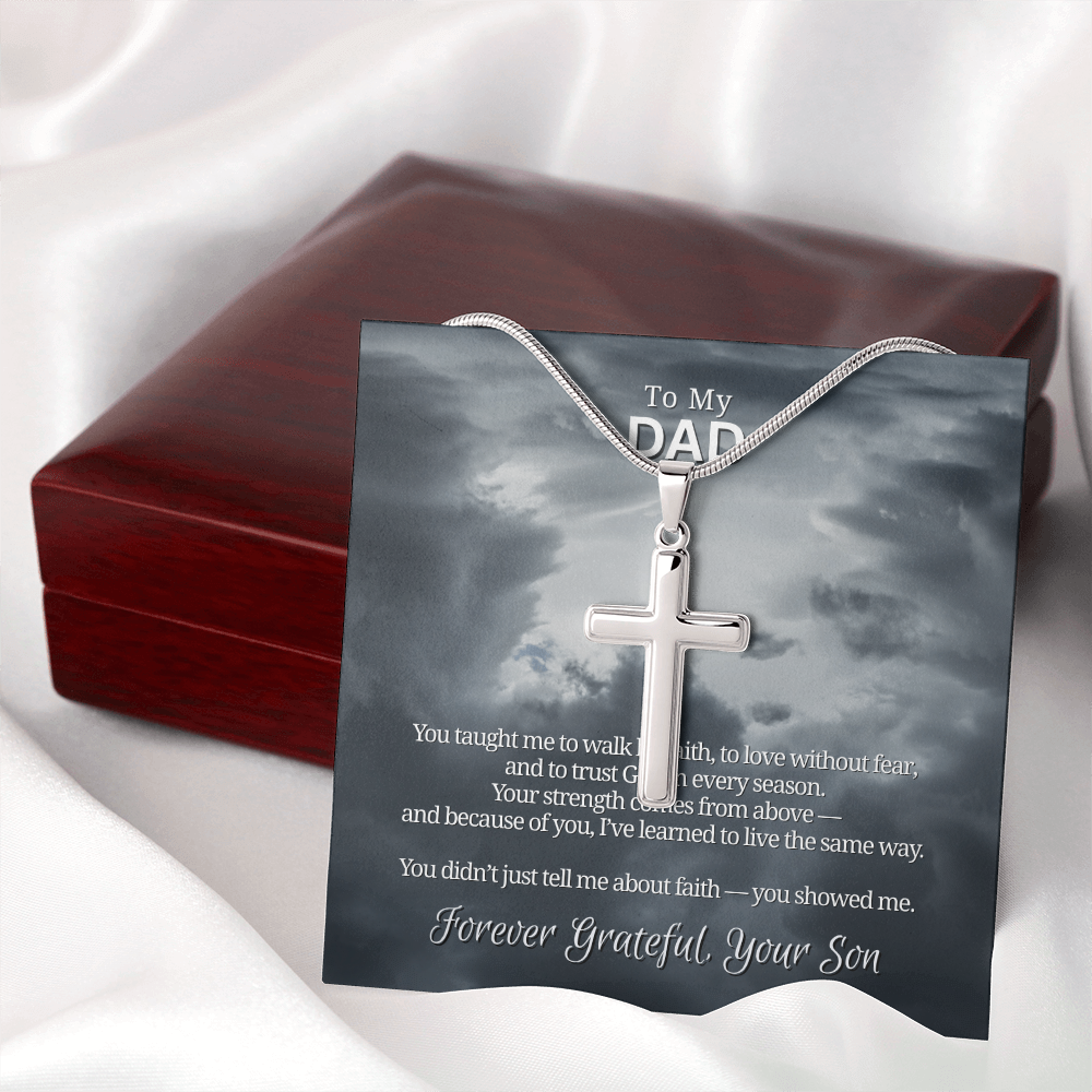 To My Dad From Son | "Faith Made Us Strong" | Guardian Cross Necklace