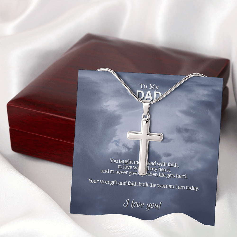 To My Dad From Daughter | "Faith & Love" | Guardian Cross Necklace