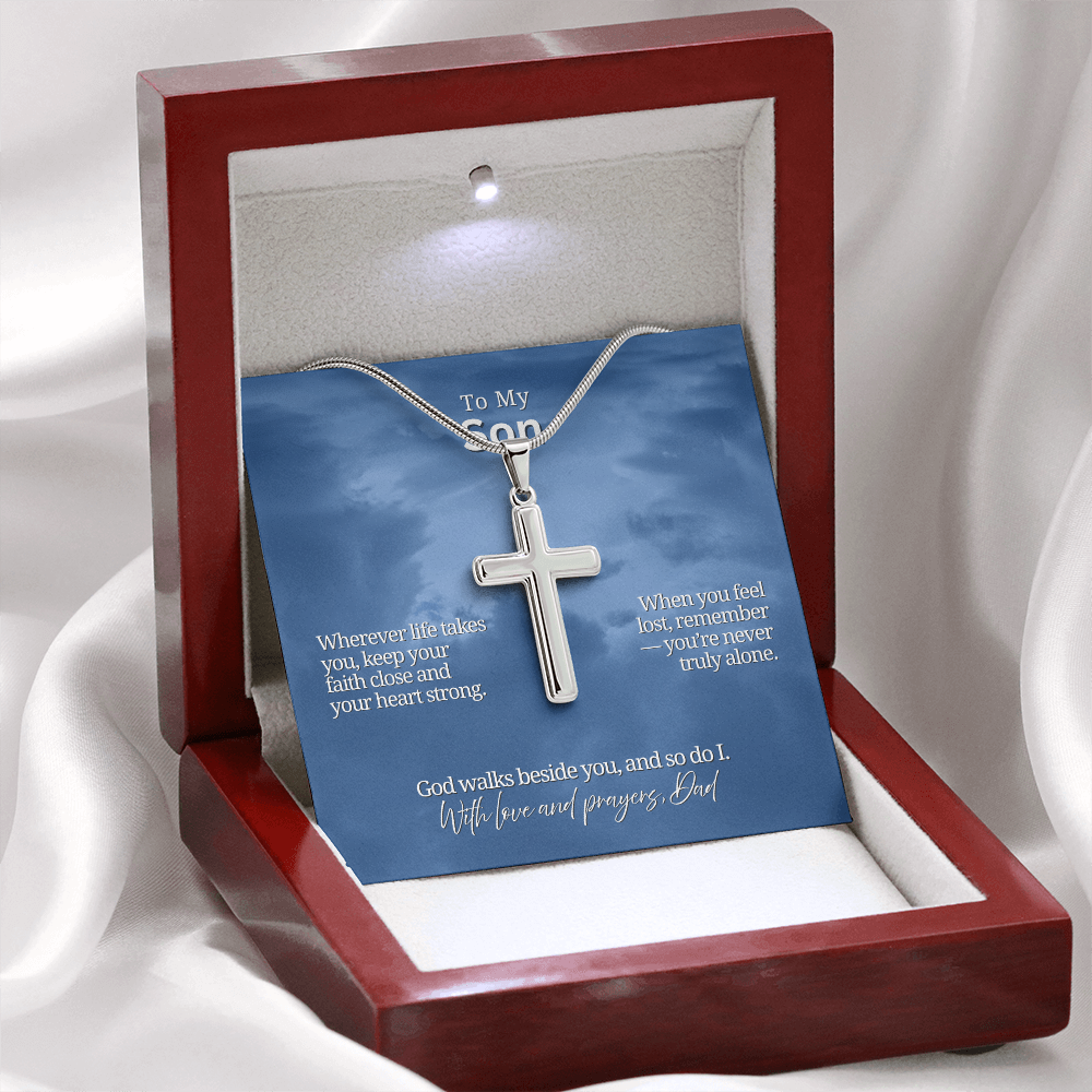 To My Son from Dad | “Faith & Guidance” | Blessed Cross Necklace