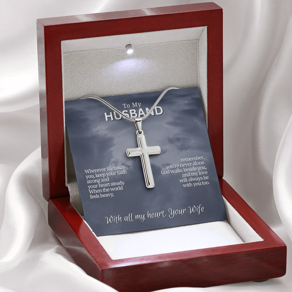 To My Husband | "Faithful Heart" | Blessed Cross Necklace