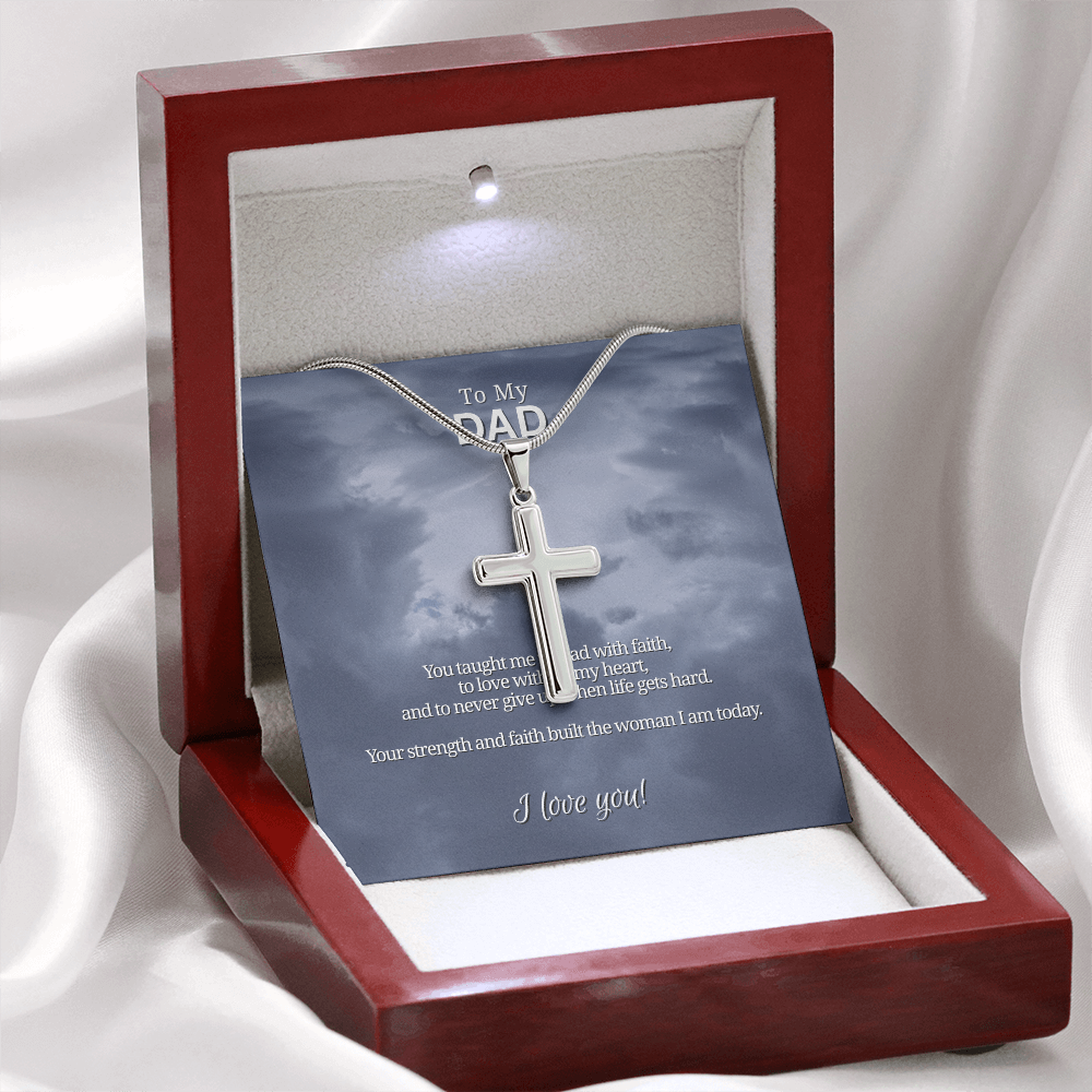 To My Dad From Daughter | "Faith & Love" | Guardian Cross Necklace