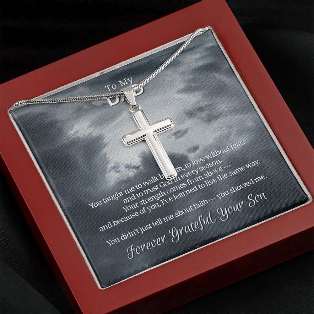 To My Dad From Son | "Faith Made Us Strong" | Guardian Cross Necklace