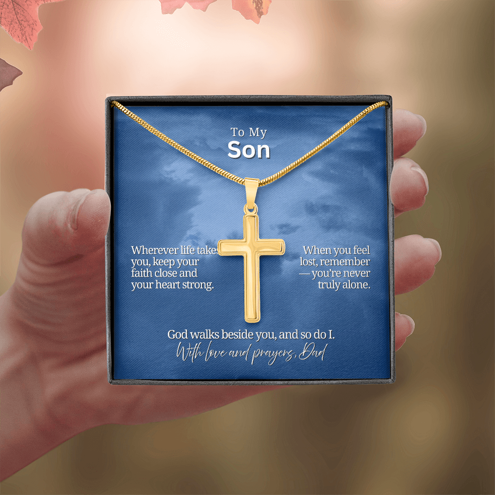 To My Son from Dad | “Faith & Guidance” | Blessed Cross Necklace