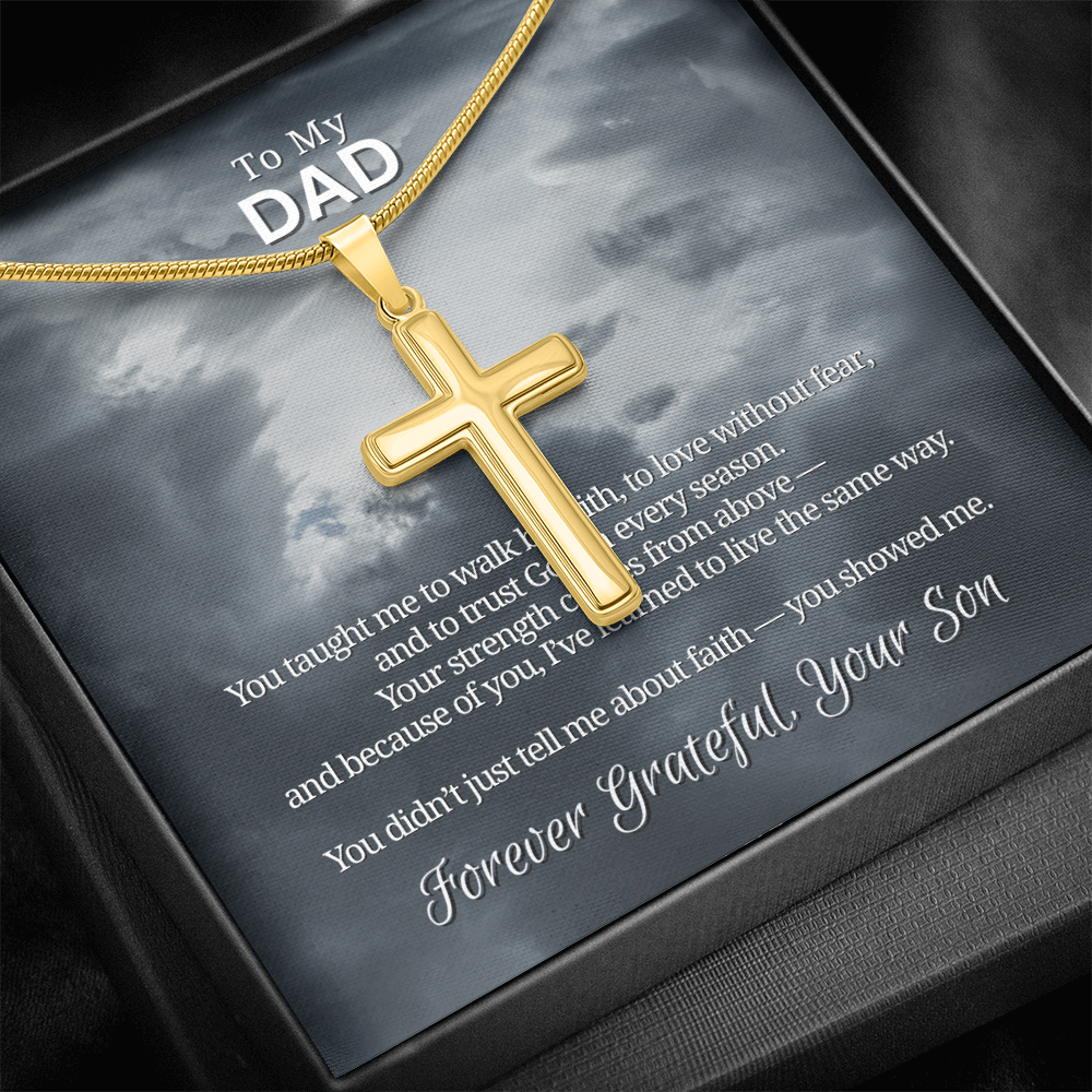 To My Dad From Son | "Faith Made Us Strong" | Guardian Cross Necklace